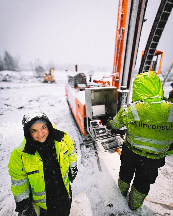 I løpet av hospiteringen var Markus og Gøril blant annet med geo på oppdrag.