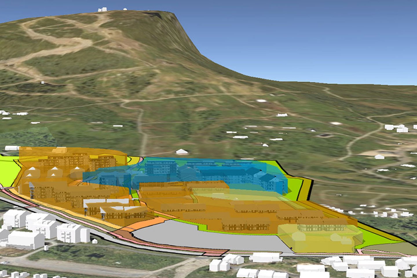 Slik kan en reguleringsplan fremstilles digital og 3-dimensjonal. Prøveprosjekt fra Skeikampen.