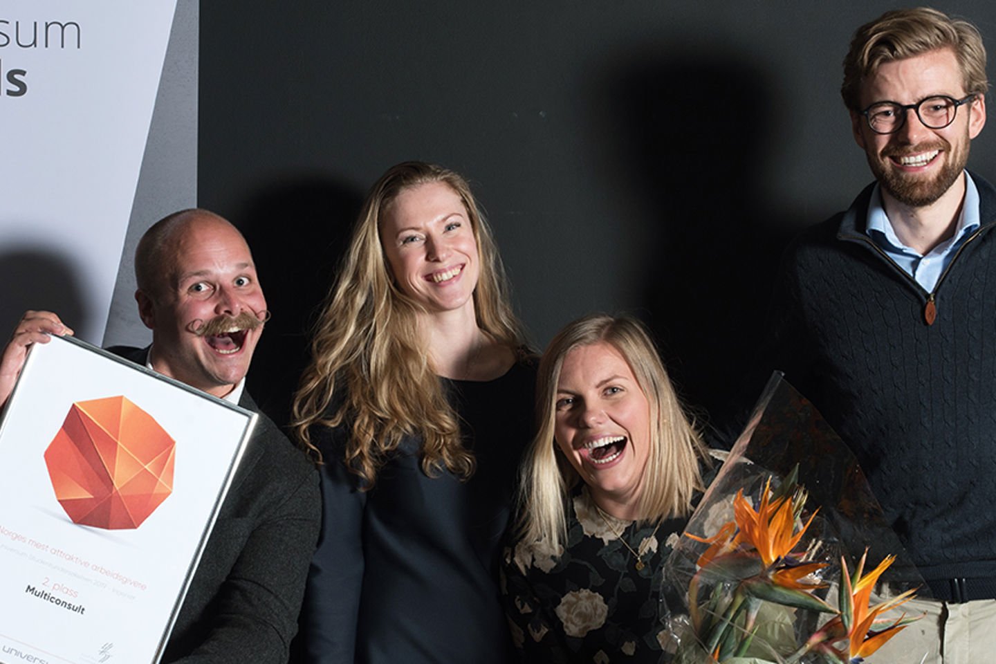 F.v. Arve Grinden,  Juni Teigene, Karine Gjersø og Carl Petter Lehne